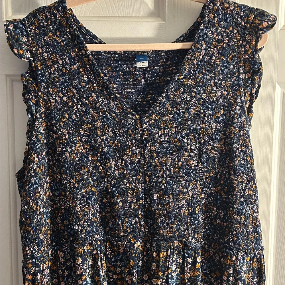 Old Navy XXL Navy Floral Dress - Picture 3 of 6